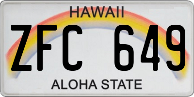 HI license plate ZFC649