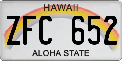 HI license plate ZFC652