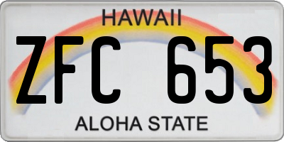 HI license plate ZFC653