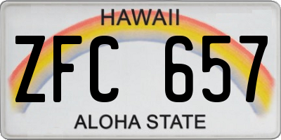 HI license plate ZFC657