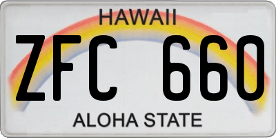 HI license plate ZFC660