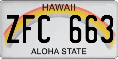 HI license plate ZFC663