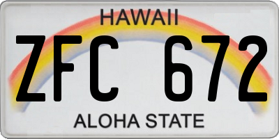 HI license plate ZFC672