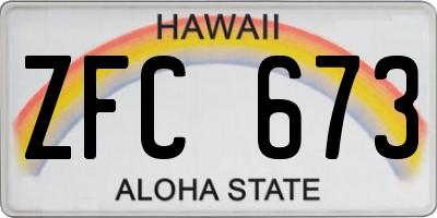 HI license plate ZFC673