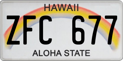 HI license plate ZFC677