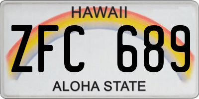 HI license plate ZFC689