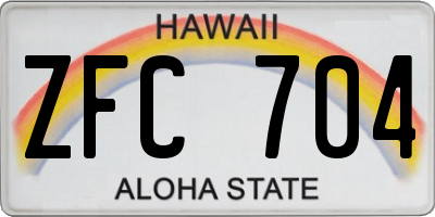 HI license plate ZFC704