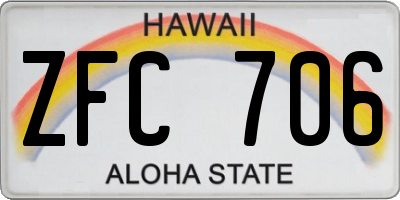 HI license plate ZFC706