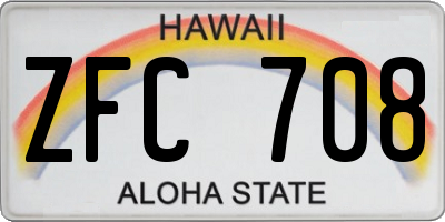 HI license plate ZFC708