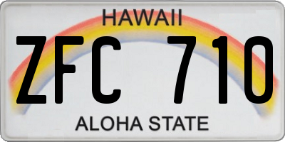HI license plate ZFC710