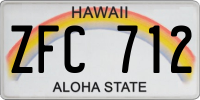HI license plate ZFC712