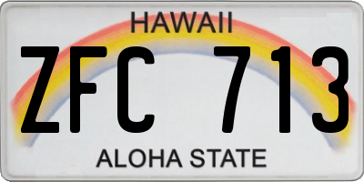 HI license plate ZFC713