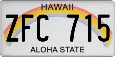 HI license plate ZFC715
