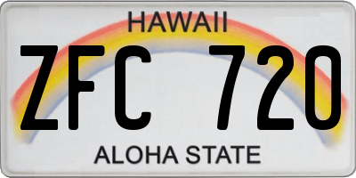 HI license plate ZFC720