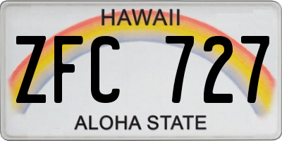 HI license plate ZFC727
