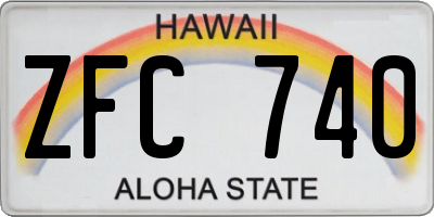 HI license plate ZFC740