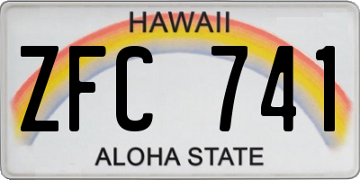 HI license plate ZFC741