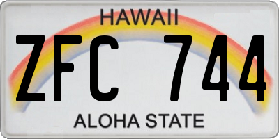 HI license plate ZFC744