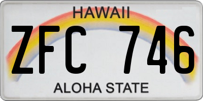 HI license plate ZFC746