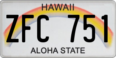 HI license plate ZFC751