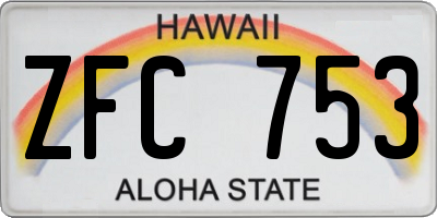 HI license plate ZFC753
