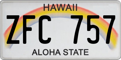 HI license plate ZFC757
