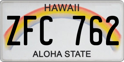 HI license plate ZFC762