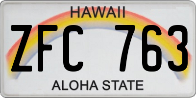 HI license plate ZFC763
