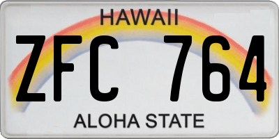 HI license plate ZFC764