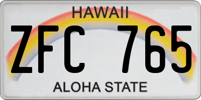 HI license plate ZFC765