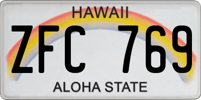HI license plate ZFC769