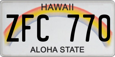 HI license plate ZFC770