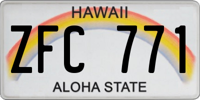 HI license plate ZFC771