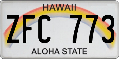 HI license plate ZFC773