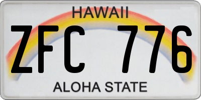HI license plate ZFC776