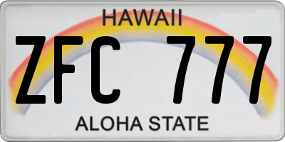 HI license plate ZFC777