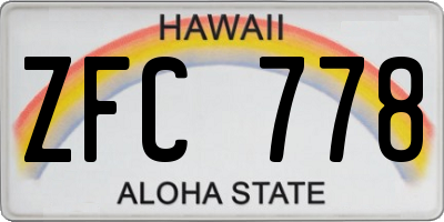 HI license plate ZFC778