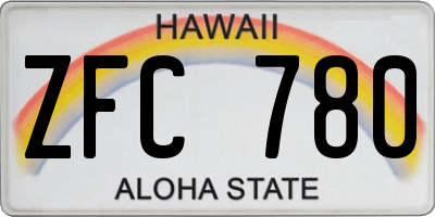 HI license plate ZFC780