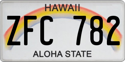 HI license plate ZFC782