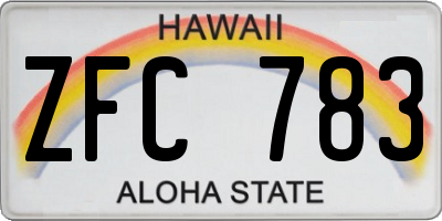 HI license plate ZFC783