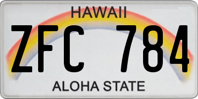 HI license plate ZFC784