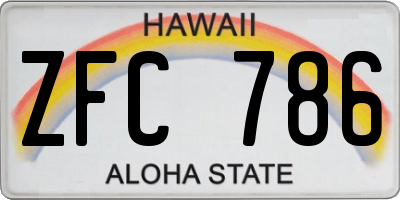 HI license plate ZFC786
