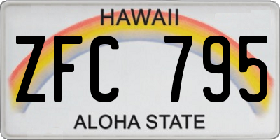 HI license plate ZFC795