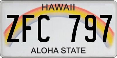 HI license plate ZFC797