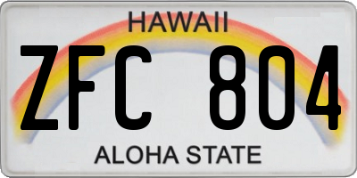 HI license plate ZFC804