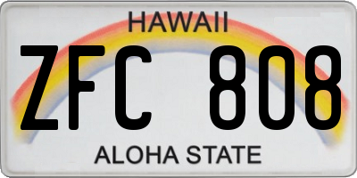 HI license plate ZFC808