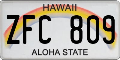 HI license plate ZFC809