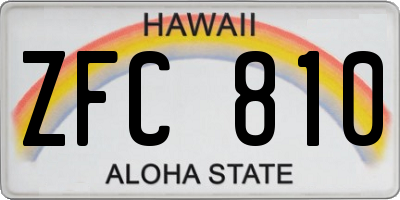 HI license plate ZFC810