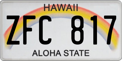HI license plate ZFC817
