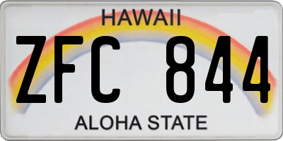 HI license plate ZFC844